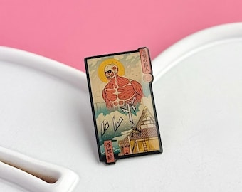 Broche de esmalte do Titã Colossal - Design retrô japonês