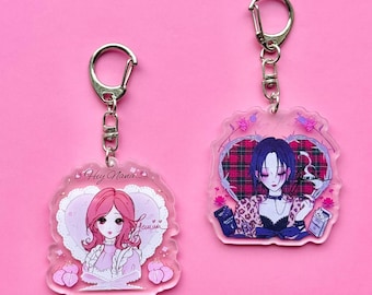 Chaveiros combinando com garotas fofas de anime e mangá da Nana