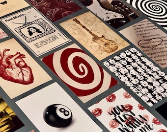 Downtown coquette messy girl mini posters / Soft Grunge 90s nostalgia prints set of 10