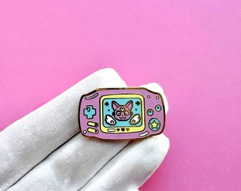 Pixel-style retro Cat Enamel Pin