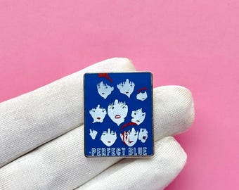Broche de anime azul - Broche de esmalte de mangá de terror japonês
