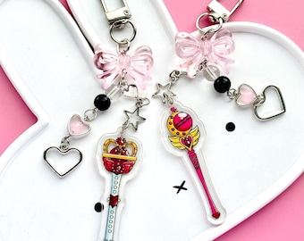 Star Wand / Celestial stick anime keychains