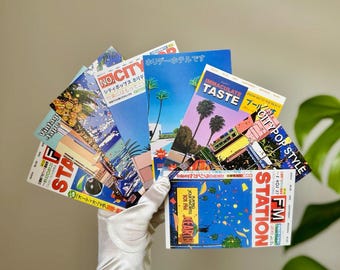 Cartões-postais de estilo pop urbano, estampas retrô japonesas com toques de groove, mini pôsteres.