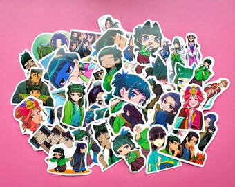 Anime stickers set of 10: romance, sport, comedy, seinen, shounen, shoujo, horror genres