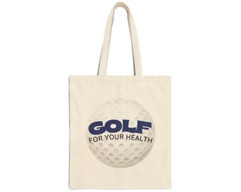 Golf For Your Health Tote Bag | Golf Ball Graphic Canvas Tote