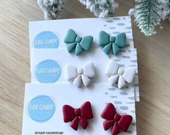 Bow Studs - Polymer Clay Stud Earrings