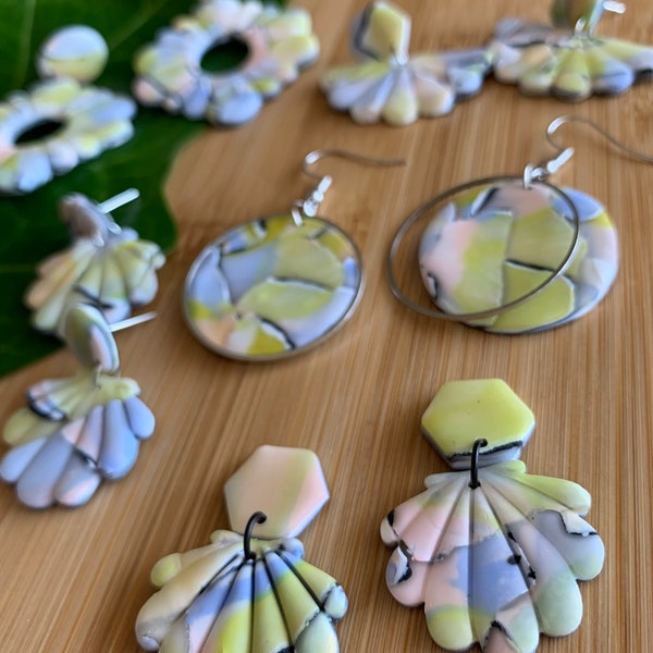 Pastel Watercolor Collection - Polymer Clay Earrings