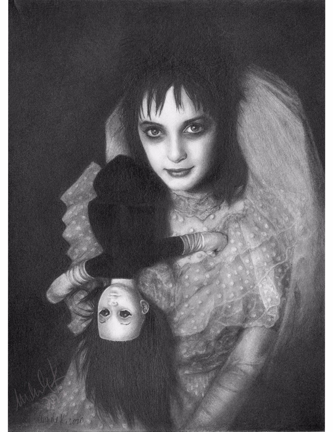 Lydia Deetz Beetlejuice Art Print Portrait of Winona Ryder