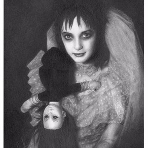 Lydia Deetz Beetlejuice art print portrait of Winona Ryder