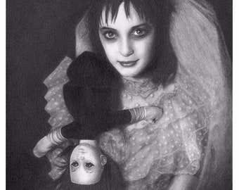 Lydia Deetz Beetlejuice art print portrait of Winona Ryder