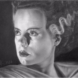The Bride of Frankenstein art print portrait of Elsa Lanchester