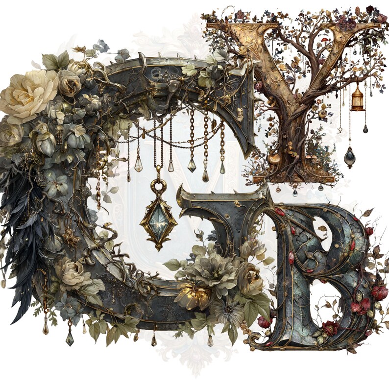 Gothic Alphabet PNG | Dark Fantasy Medieval Letters (digital Download ...