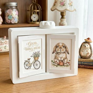 Mini álbum de fotos giratorio, caja para anillo de pedida de mano, marco de fotos para guardar recuerdos, regalo de aniversario para parejas, pequeño expositor de fotos, regalo de cumpleaños