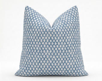 Schwester Parish Burma Blue Block Print Kissenbezug - Dekokissen aus recyceltem Polyester