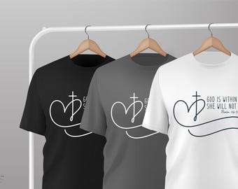 Dieu est en elle, Psaume 46:5 – T-shirt Faith, couleurs réconfortantes