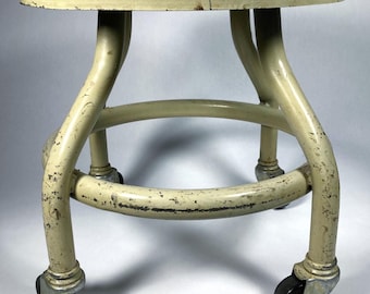 MidCentury Small Industrial Stool on Casters by Dependable Mfg Co