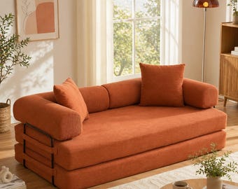Convertible Sofa Bed Modular Floor Couch 3 Seater Fold Out Futon King Size