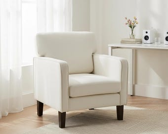 Modern Accent Chair Ergonomic Lounge Chair with Armrest and Lumbar Support