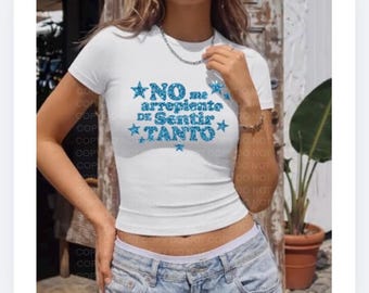 New Karol G Glitter Crop Top, No Me Arepiento De Sentir Tanto, La Bichota, Gifts, Latina Foreva