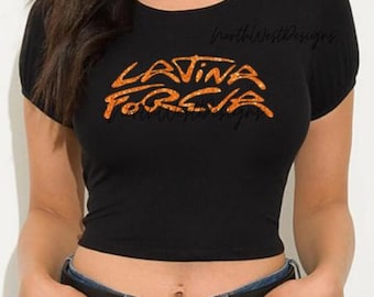 The Bichota Karol G, Tropicoqueta, Papasito, Baby. Tropicoqueta Glitter Crop Top, Gift, Latina Foreva