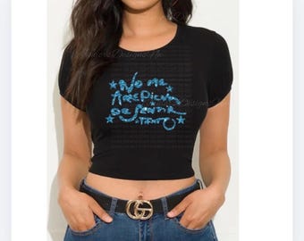 New Karol G Glitter Crop Top, No Me Arepiento De Sentir Tanto, La Bichota, Gifts, Latina Foreva