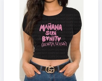 Karol G, Mañana Sera Bonito, , Bichota Season Pink Glitter Crop Top, Gift, Latina Foreva, Gifts