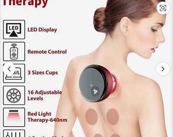 2026 Hot Product 16-Level Remote Control Smart Electric Heating Body Massager Vacuum Cupping Therapy Massager. Has Red light therapy