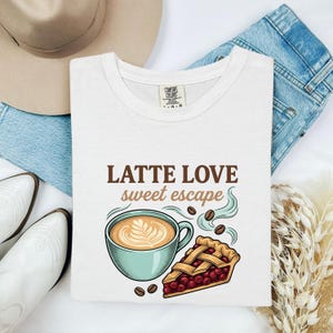 Maglietta Tazza di Caffè Torta Regalo di Pasticceria da Donna Maglietta Old School Grafico a Torta Maglietta Appassionato di Caffè Maglietta Vintage Dessert Grafico Contorno Java