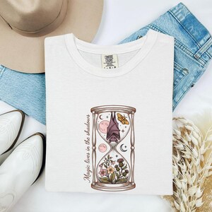 Bat Timer Shirt Boho Chic Alternative Gift Women Fantasy Tee Countdown T-Shirt Bohemian Enthusiast Mythical Tshirt Unconventional Graphic