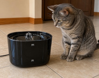 PurrFlow: Plug-In Cat Water Fountain – Fresh, flowing water for your cat anytime, keeps them hydrated and happy automatically!