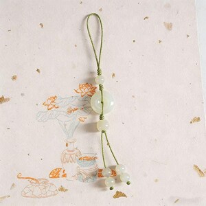 Certified Jade Peace Buckle Phone Chain | Lucky Gemstone Phone Strap | Minimalist Protection Phone Accessory image 7
