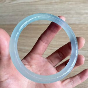 Elegant 8MM Natural High-Temperature Blue Agate Bracelet - A Modern, Slender Ring-Shaped Jade Gift for Her" image 12