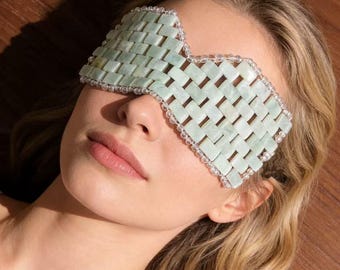 Natürliche hsiuyen Jade Augenmaske, kühlende Steintherapie für Augenermüdung und Schlaflosigkeit, wiederverwendbare Wärme
