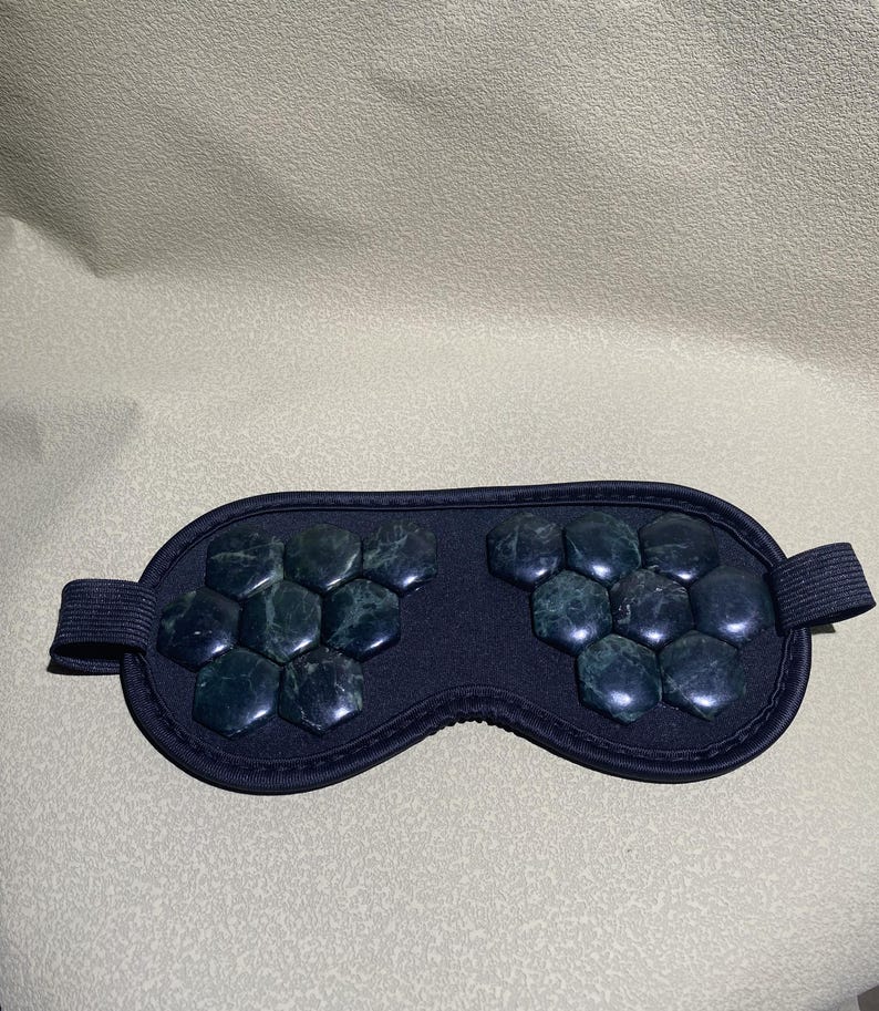 Natural Jade Eye Mask, Cooling Stone Therapy for Eye Fatigue & Insomnia, Reusable Heat image 11