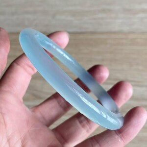 Elegant 8MM Natural High-Temperature Blue Agate Bracelet - A Modern, Slender Ring-Shaped Jade Gift for Her" image 11