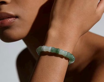 A-grade Jade Bracelet • Natural Ice Blue Jade Bracelet • A-grade Jade Jewelry, symbolizing luck and harmony • A gift for her
