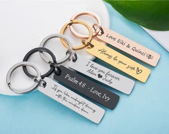 Portachiavi in acciaio inossidabile inciso - Regalo personalizzato