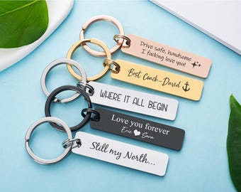 Portachiavi in acciaio inossidabile con incisione personalizzata, regalo personalizzato
