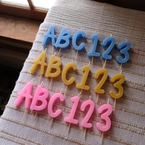 Candele per torta con lettere personalizzate - Candele di compleanno in cera d'api con nome