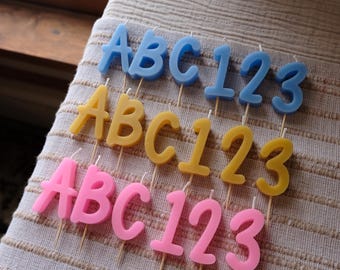 Personalized Letter Cake Candles - Beeswax Birthday Name Candles