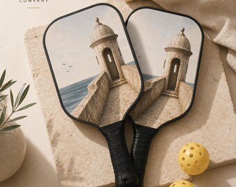 Puerto Rico Pickleball Paddle Set, Old San Juan Garita Design