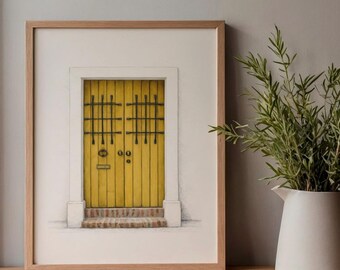 Old San Juan Yellow Door Print | Digital Download | Puerto Rico Wall Art | Caribbean Printable