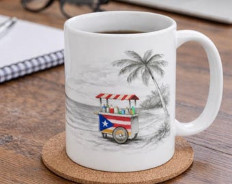 Puerto Rico Piragua Cart Mug | Tropical Island Coffee Cup