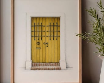 Old San Juan Yellow Door Print, Puerto Rico Wall Art, Colonial Door Printable, Caribbean Decor, Digital Download