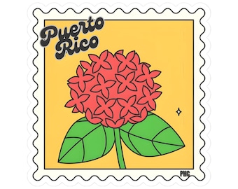 Puerto Rico Hydrangea Sticker, Tropical Floral Kiss-Cut Sticker