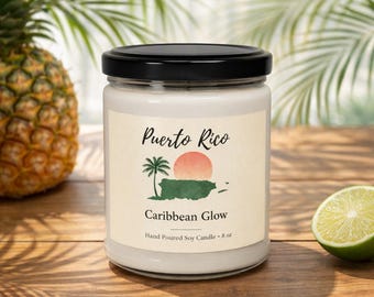 Puerto Rico Candle | Caribbean Glow Soy Candle | Island Inspired Gift