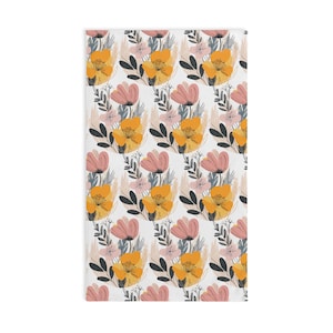 Floral Hand Towel, Kitchen Towel, Bathroom Decor, Gift for Her, Spring Theme, Eco-Friendly, Flower Design