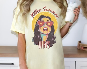 Vampire Girl Summer T-Shirt: Goth Sun Shirt, Summerween Top