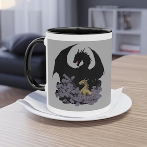 Fantasy Dragon Coffee Mug, 11oz - Unique Gift for Fantasy Lovers, Dragon Enthusiasts, Coffee Lovers, Dungeons & Dragons, Fourth Wing