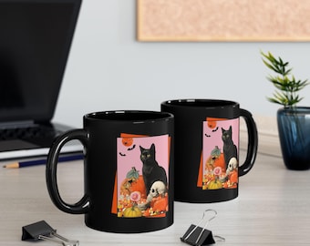 Spooky Black Cat Halloween Mug – Fall Decor Coffee Cup